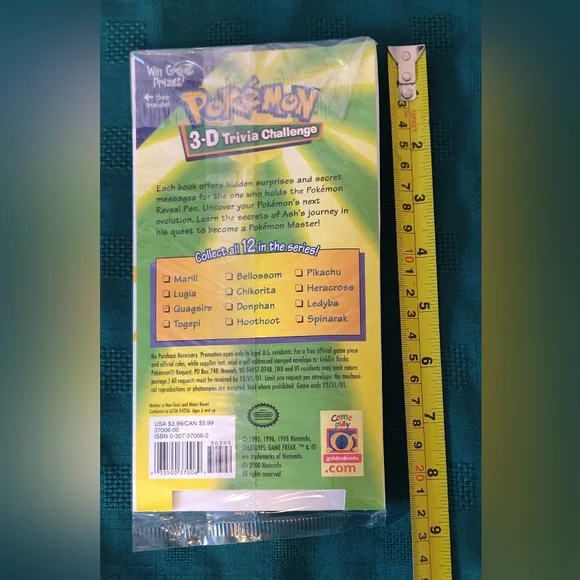 Pokemon 3D Trivia Challenge Quagmire Trivia Book SEALED Golden Books NINTENDO - Picture 4 of 4
